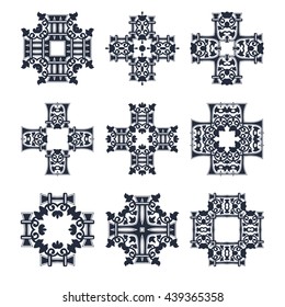 tribal cross set vector design element collection