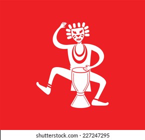 Tribal dancer and drummer vector