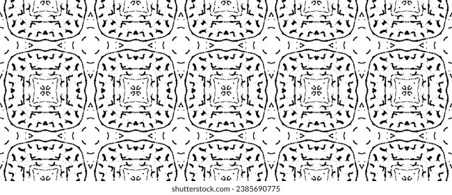 Tribal Dark Doodle Vector. Black Colour Ink Scribble Texture. Simple Indian Pattern. Black Color Ethnic Dyed Batik. Abstract Design Dark Pattern. Seamless Boho Batik. Seamless Ink Scribble Repeat