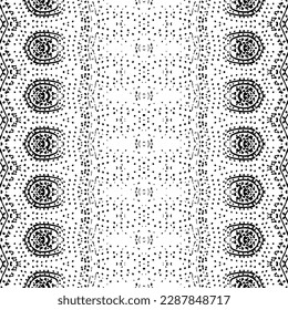 Vector Tribal Dark Scribble. Patrón oscuro de franja étnica. Textura de Doodle de tinta de color negro. Geo Batik de etnia negra. Resumen Impresión ondulada. Patrón Geométrico Simple. Vector de tinta transparente