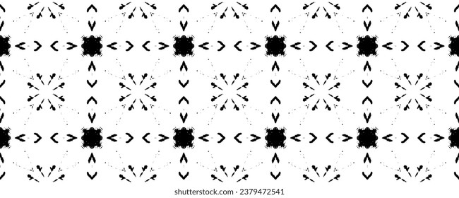 Tribal Dark Scribble Vector. Simple Zig Zag Pattern. Black Colour Ink Doodle Pattern. Abstract Aztec Ink Pattern. Doodle Geo Print. Black Color Native Line Batik. Abstract Dark Doodle Design