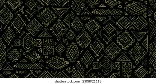 Tribal decorative background. Ethnic seamless pattern. Aztec geometric backdrop. Native american ornament. Vector illustration