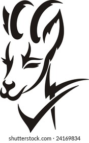 Tribal Deer vector illustration, great for vehicle graphics, stickers and T-shirt designs. Ready for vinyl cutting.