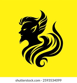  Tribal Demon Profile – Fantasy Dark Art Silhouette Vector