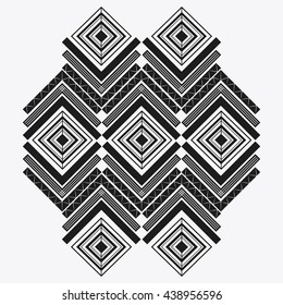 Tribal design. black and white abstract figure. vector graphic