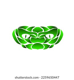 tribal design green snake head logo illustration
