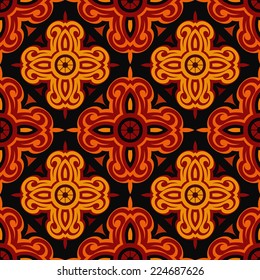 Tribal design. Seamless damask pattern