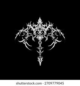 Diseño tribal con puntas simétricas afiladas que forman un patrón ornamental en un estilo abstracto