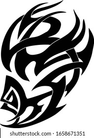 Tribal design that can be used as a black, abstract and highly versatile material that can be laid under the main display or used as a symbol by itself.