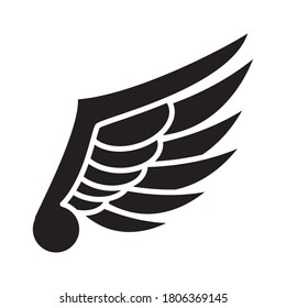 tribal design of wing over white background, silhouette style, vector illustration