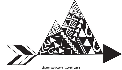 Tribal Designed Mountains on an Arrow