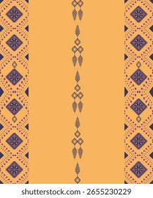 Tribal Diamante Motivo Borda Padrão em tons de terra Etnia Aztec Weave Design