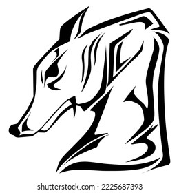 Tribal dog tattoo vector design suitable for stickers, logos, and others