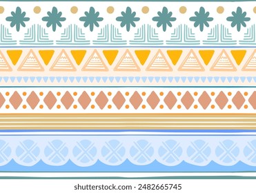 tribal doodle decoration set. Random ethnic shapes, animal print texture and traditional hand drawn