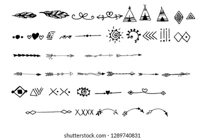 Tribal doodle hand drawn vector