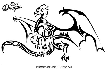 Flying Dragon Tattoos Stock Vector (Royalty Free) 1162571722 | Shutterstock