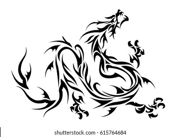 Tribal Dragon Stock Vector (Royalty Free) 615764717