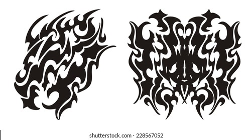 133 Tribal horned dragon heads Images, Stock Photos & Vectors ...