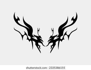 Tribal dragon head tattoo motif