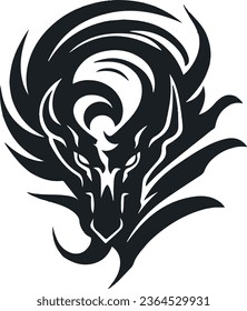 
tribal dragon head vector illustration