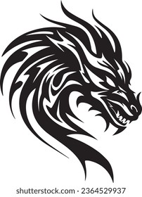 
tribal dragon head vector illustration