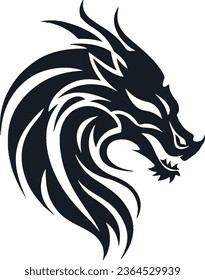 
tribal dragon head vector illustration