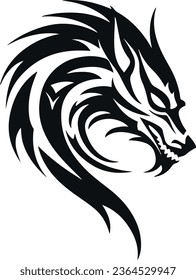 
tribal dragon head vector illustration