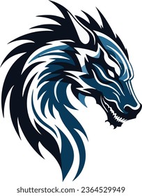 
tribal dragon head vector illustration