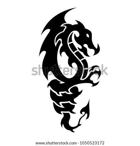 Tribal Dragon Tattoo Design Stock Vector (Royalty Free) 1050523172 ...