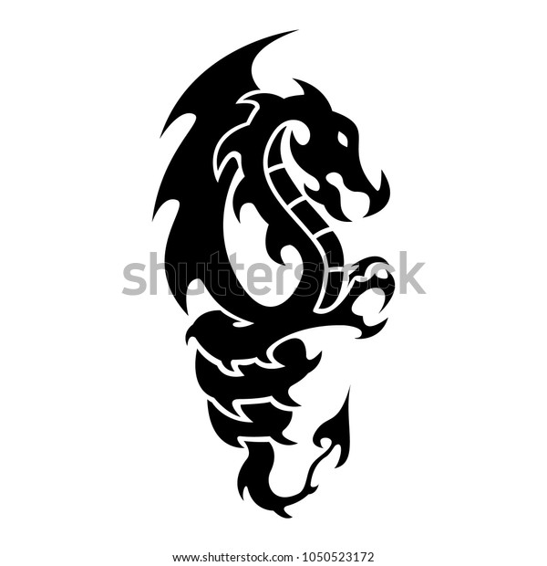 Tribal Dragon Tattoo Design Stock Vector (Royalty Free) 1050523172