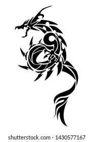 Tribal Dragon for tattoo.Tattoo design.