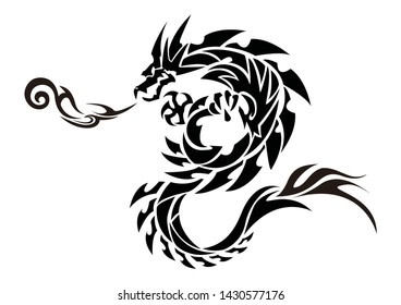 Tribal Dragon for tattoo.Tattoo design.