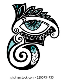 Dibujo tribal en forma de ojo para tatuajes y diseños. Tatuaje de símbolo ocular