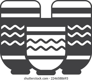 tribal drum illustration in minimal style isolated on background