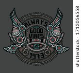 tribal eagle hand drawing on white background ,alway good vibes