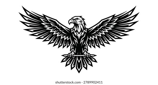 Tribal eagle illustration with spread wings