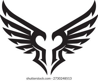 Ilustración vectorial de alas de águila tribal para pegatinas de corte de vinilo, calcomanías de cascos de motocicleta y gráficos agresivos de vehículos para cortar y envolver trazadores