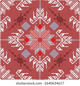 Tribal Earthtones – Seamless Woven Pixel Motif