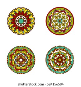 Tribal Elements / Circle Ornament Isolated on White Background 