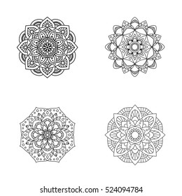 Tribal Elements / Set Circle Ornament Isolated on White Background 