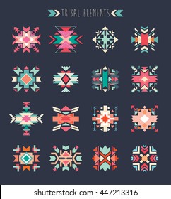 Tribal elements set.
A collection of geometric ethnic elements.