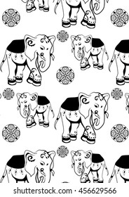 Tribal elephant element pattern