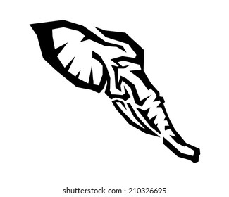 Tribal Elephant Silhouette Stock Vector (Royalty Free) 210326695 ...