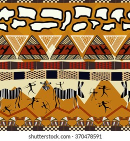 Tribal ethnic African seamless pattern. Vector illustration