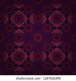 Tribal ethnic arabic, indian, turkish patern ornament. Vector traditional oriental background in red, gray and brown colors. Seamless pattern with the pre-existing geometry in the drawing.