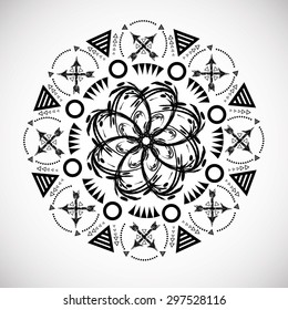 Tribal Ethnic Aztec Geometric Element. Vector Illustration. 