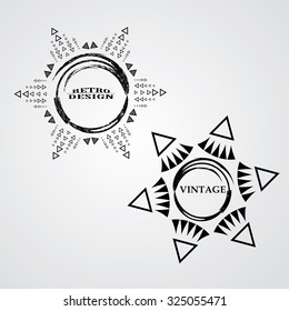 Tribal Ethnic Aztec Geometric Element. Vector Illustration. Native American Symbol. Islam, Arabic, Indian, Ottoman Motifs. Retro Style. 