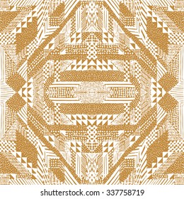 Tribal Ethnic background, the magic board, drawing Aztec paper. Abstract, graphic design background, diagram, drawn in pencil scribbles. Seamless vector illustration background.