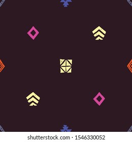 Tribal ethnic background. Primitive geometric seamless pattern. Trendy print modern abstract wallpaper with grunge texture vector illustration. Ornament fabric textile.