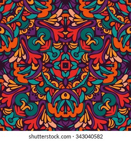 tribal ethnic bohemia fashion abstract indian, seamless wavy background. 